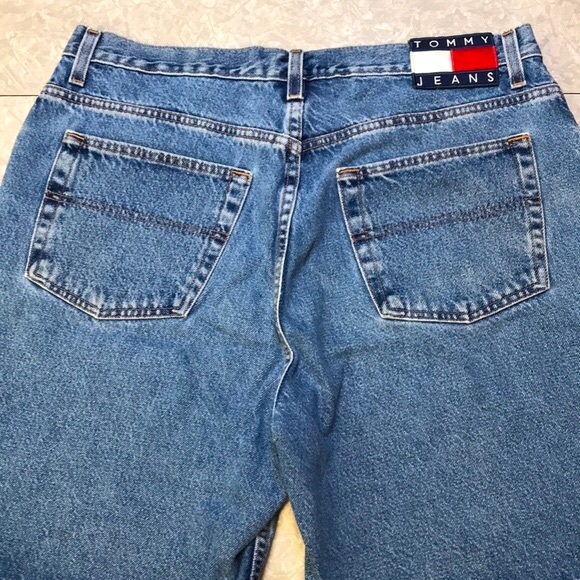 Vintage 90s Tommy Jeans Men’s Straight Denim Shorts / Size 36 - Picture 9 of 11